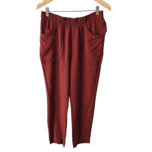 Dolan Left Coast Casual Pull On Pants Elastic Waist Clay Maroon Red Size S Small